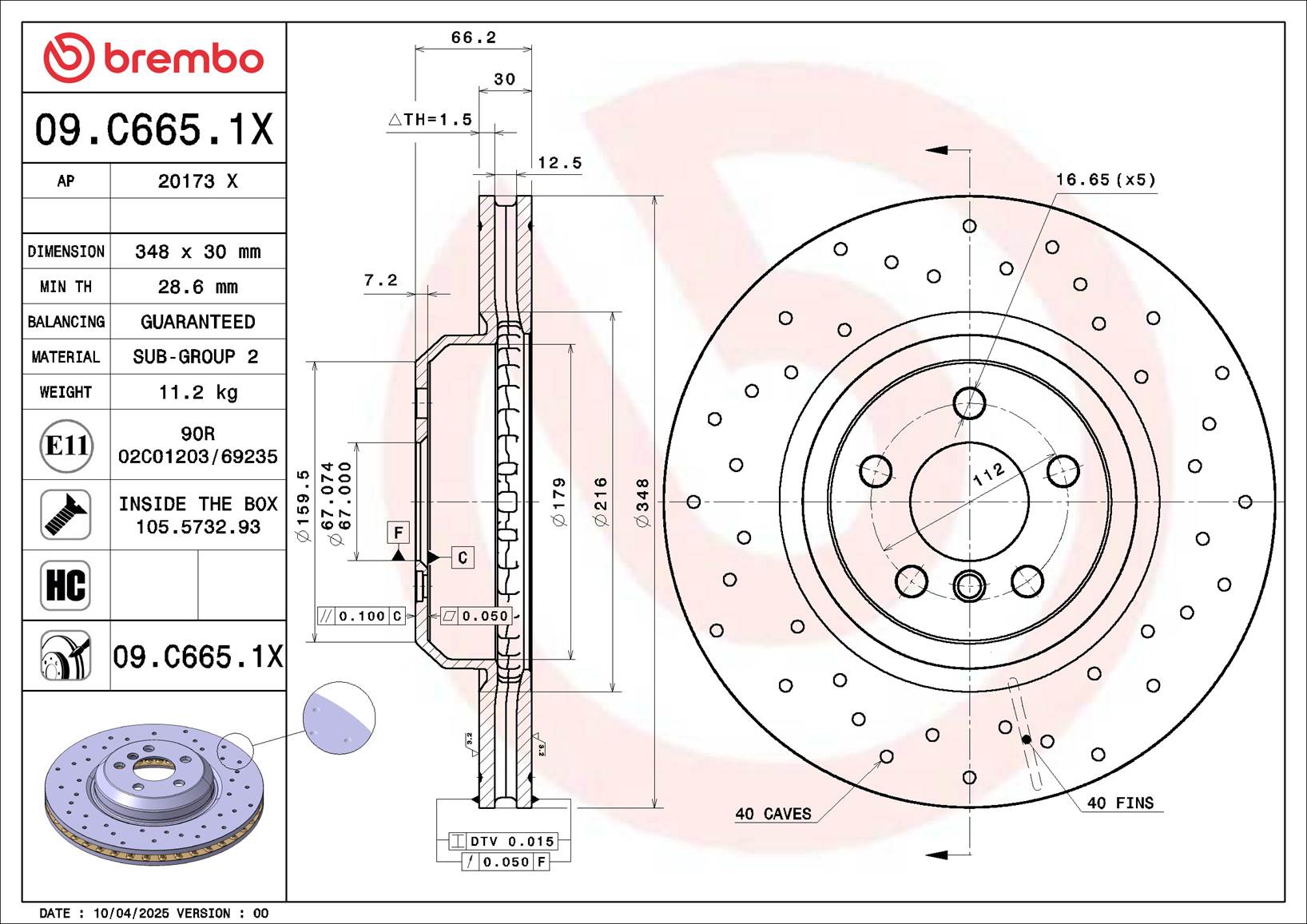 Bromsskiva Brembo XTRA